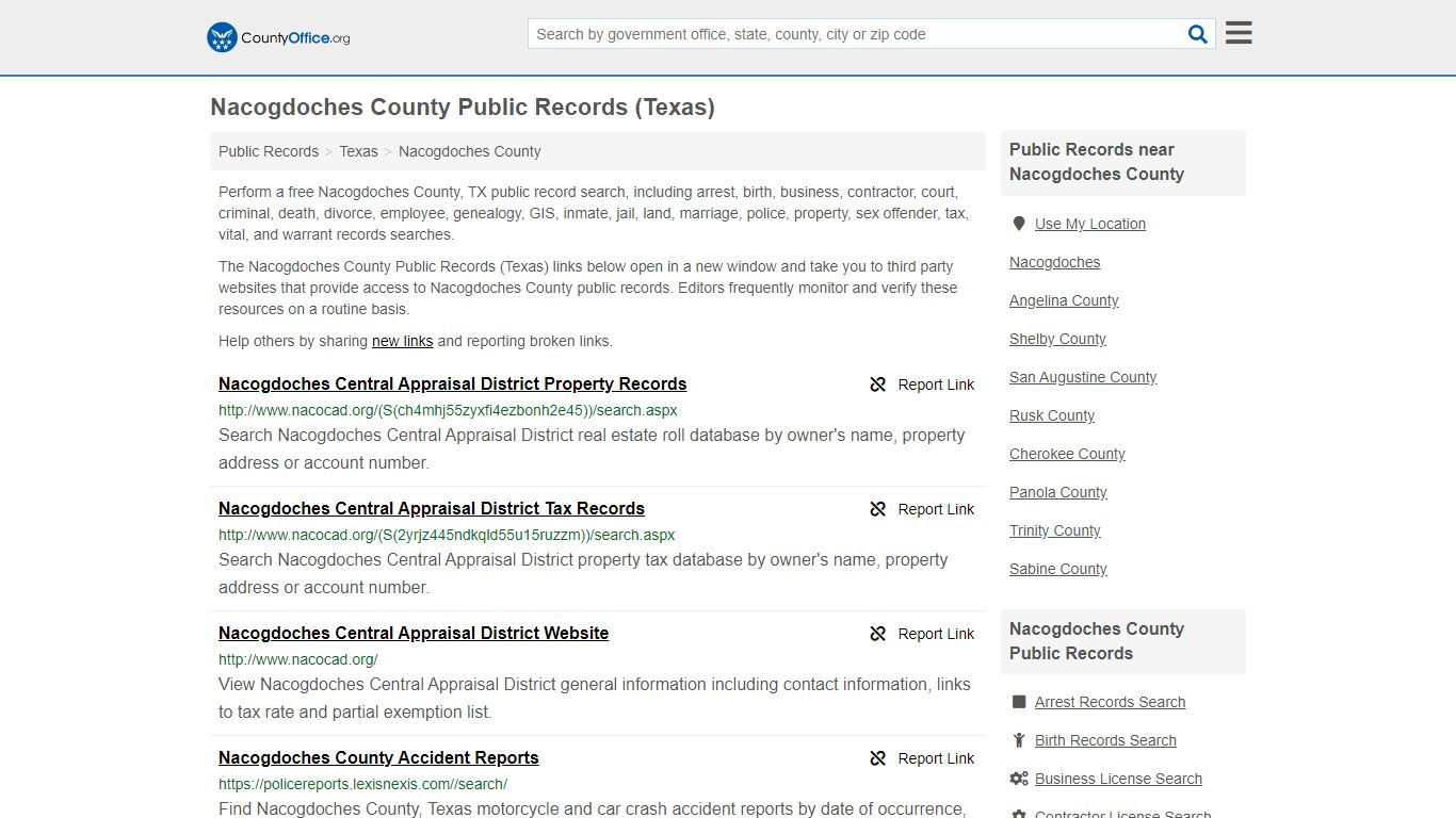 Public Records - Nacogdoches County, TX (Business ...
